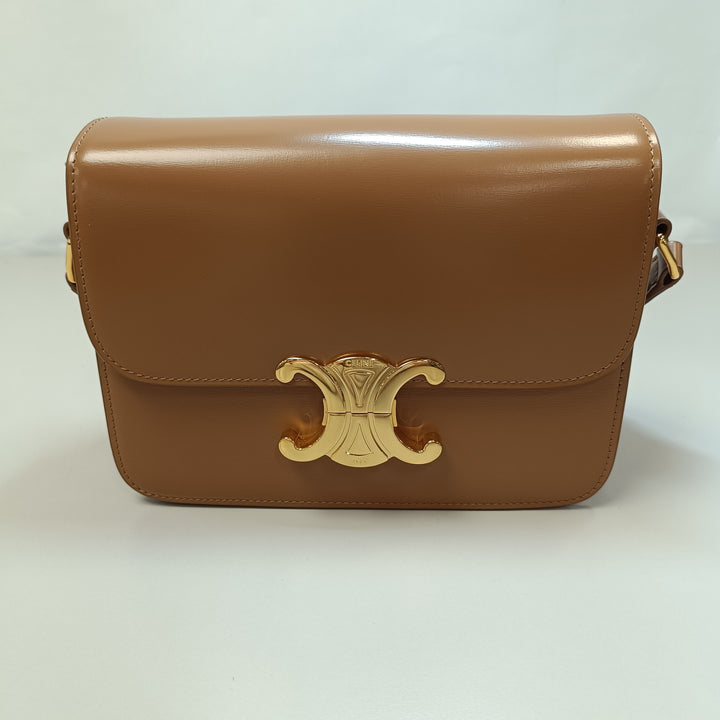 Celine Teen brillant Cuir de veau Triomphe Sac porté croisé