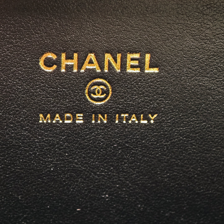 Chanel Large Glazed Cuir de chèvre Boîte avec chaîne