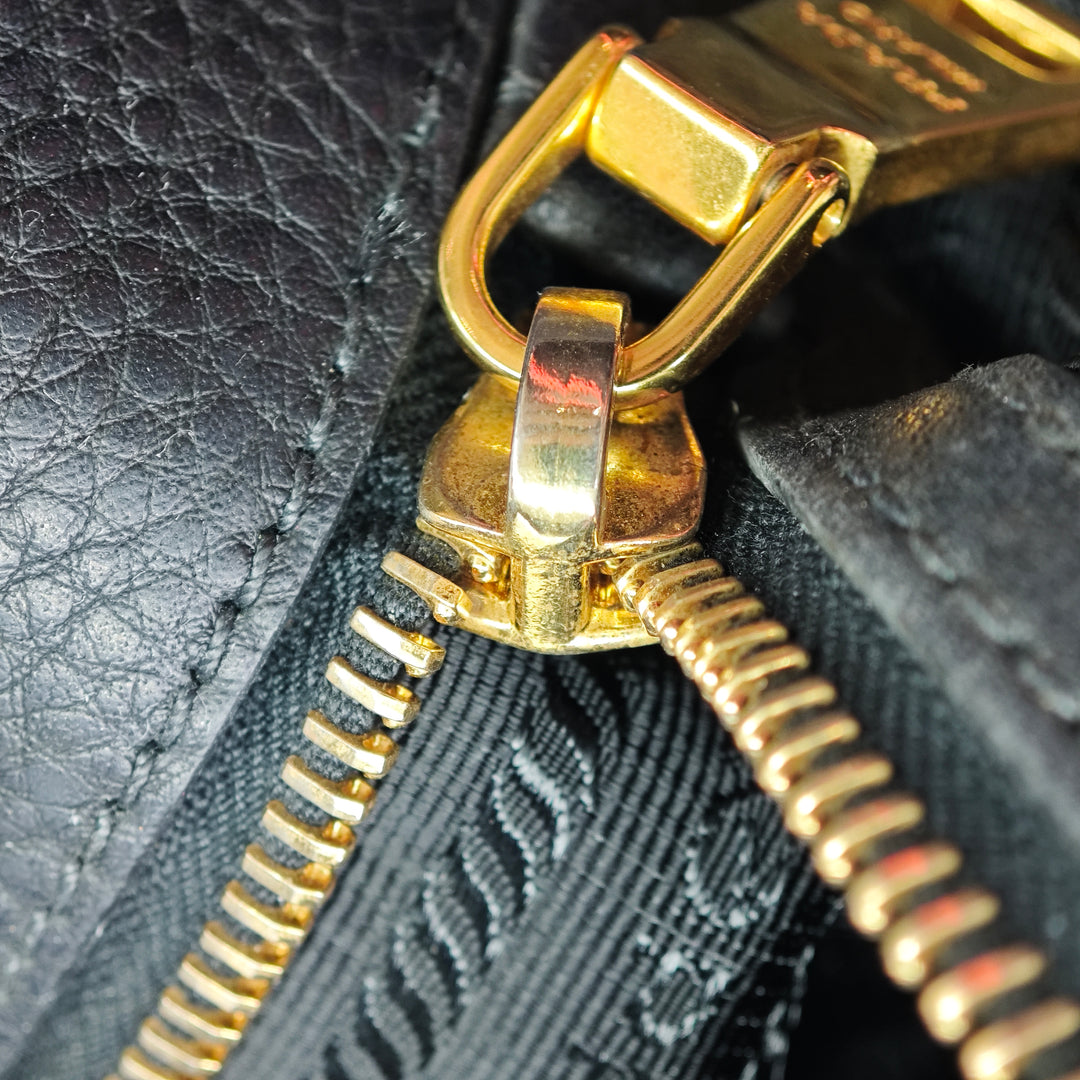 Prada Vitello Daino à finitions Tessuto Sac à main