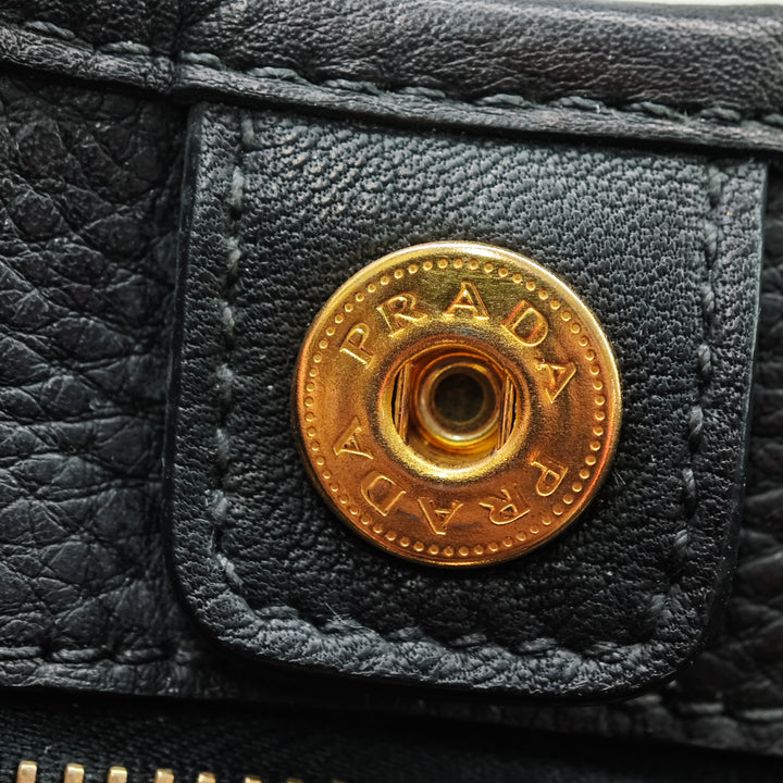 Prada Vitello Daino à finitions Tessuto Sac à main