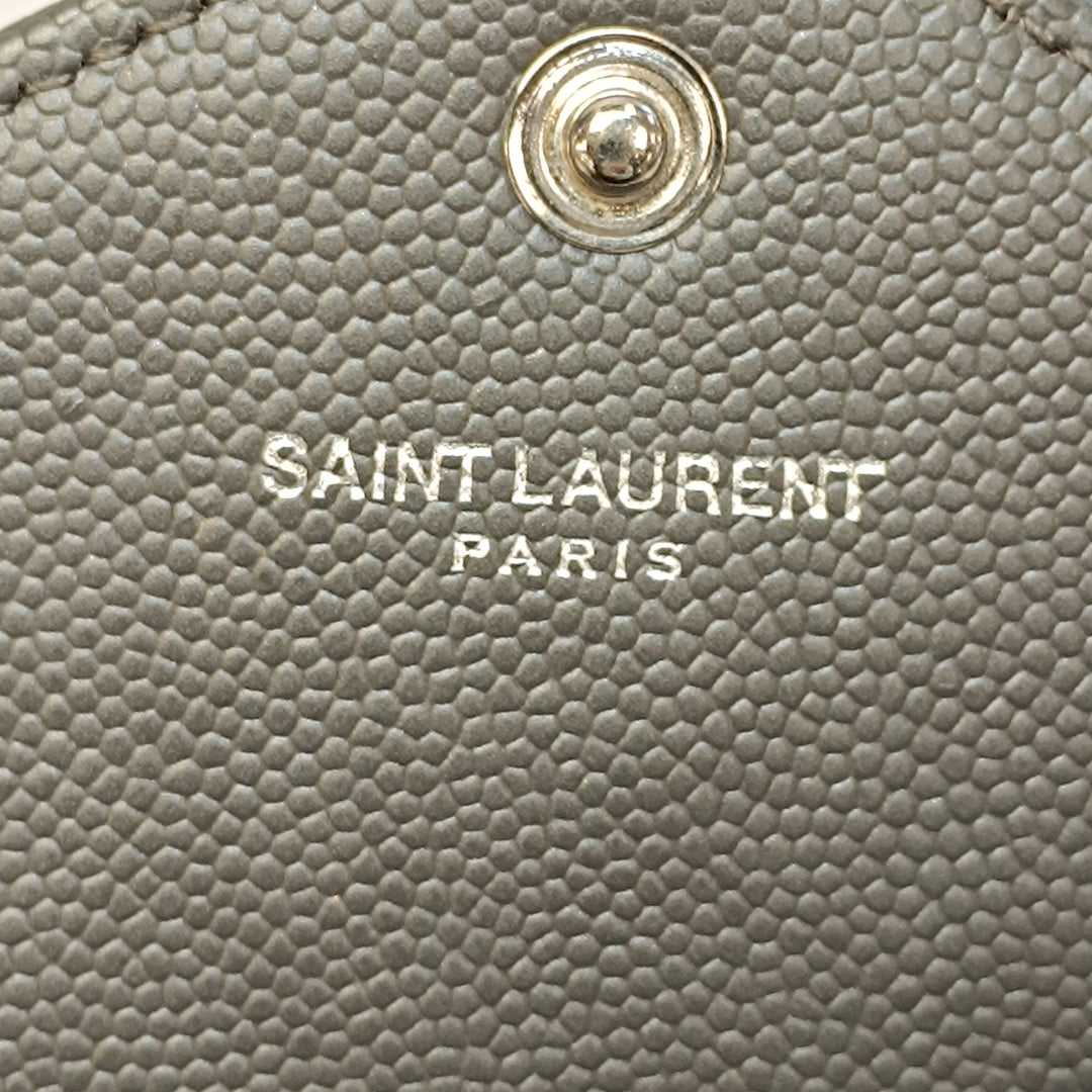 Saint Laurent Grain De Poudre Chevron Cassandre Envelope Chain Portefeuille