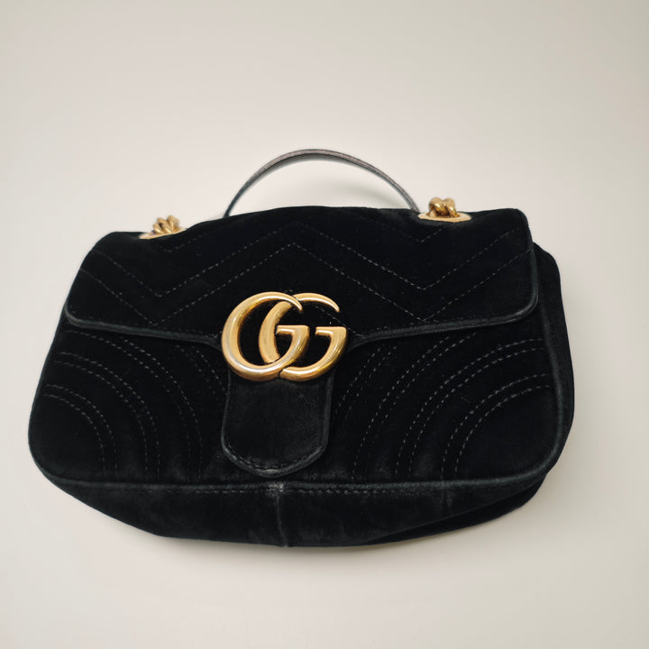 Gucci Small GG Marmont Matelasse Velours Sac bandoulière