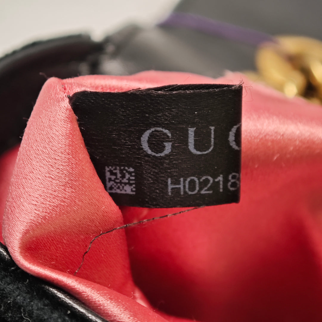 Gucci Small GG Marmont Matelasse Velours Sac bandoulière