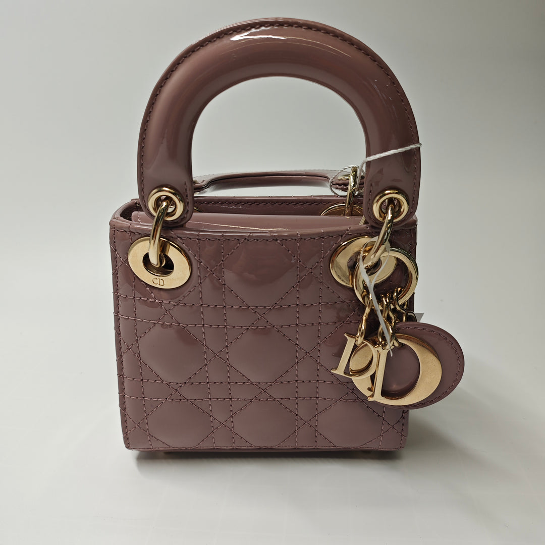 Dior Micro Cuir verni Cannage Lady Dior