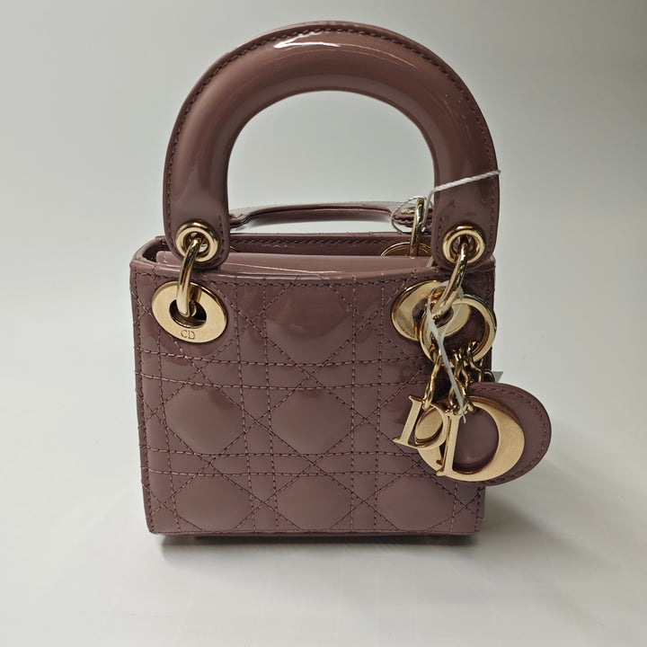 Dior Micro Cuir verni Cannage Lady Dior
