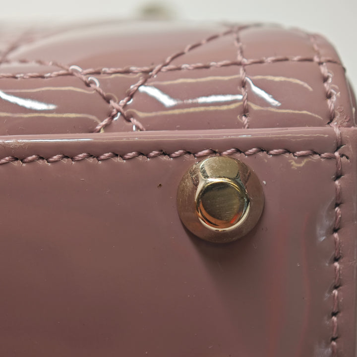 Dior Micro Cuir verni Cannage Lady Dior
