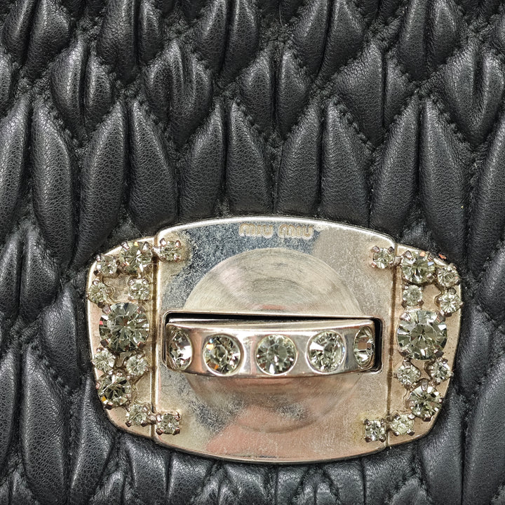 Miu Miu Matelasse Nappa Cristal Chain Sac
