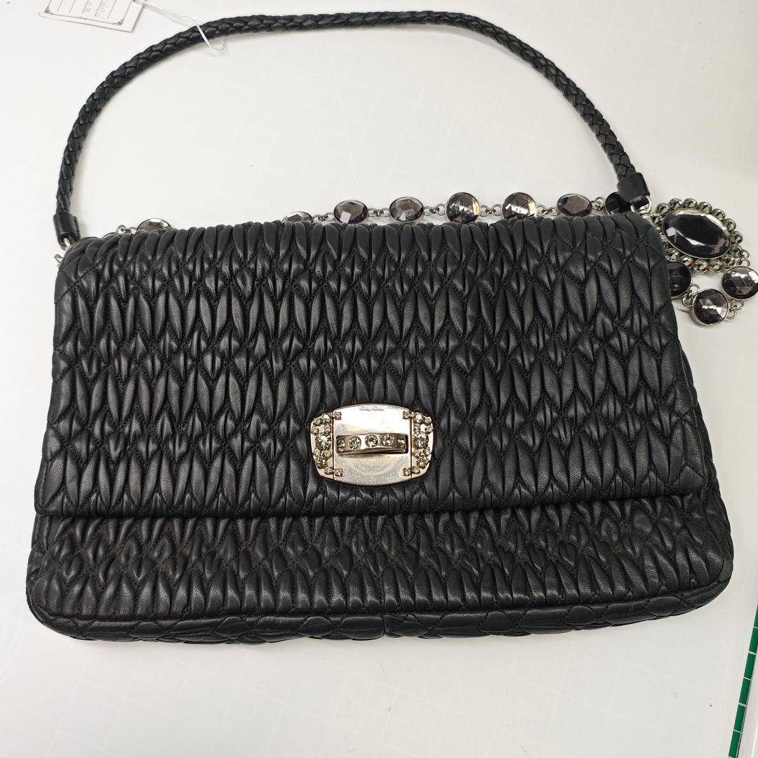 Miu Miu Matelasse Nappa Cristal Chain Sac