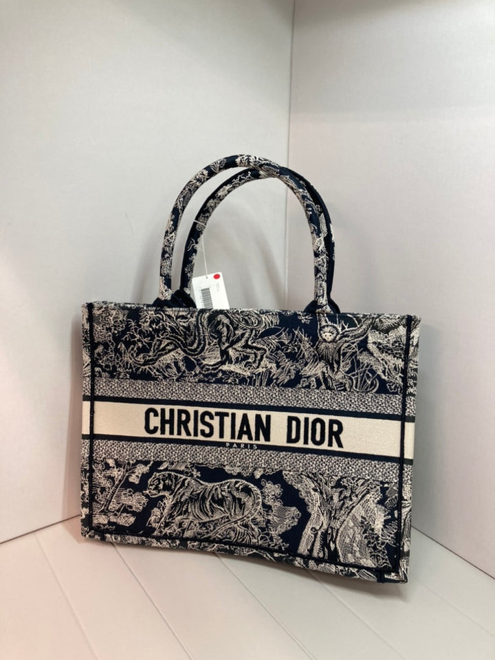 Dior Medium Toile brodé Dioriviera Toile De Jouy Book Cabas