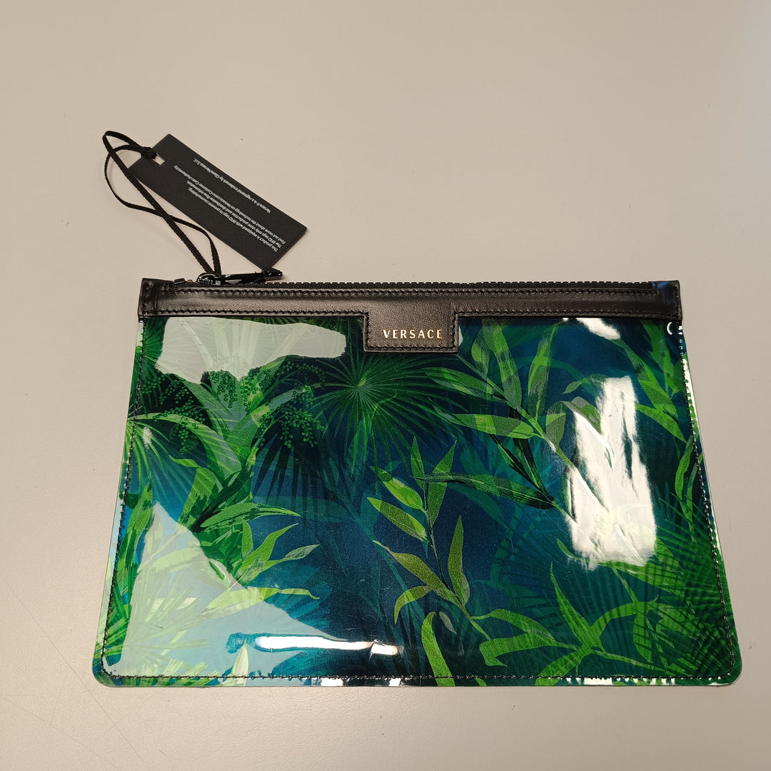 Versace PVC Jungle Print Zipped Pochette