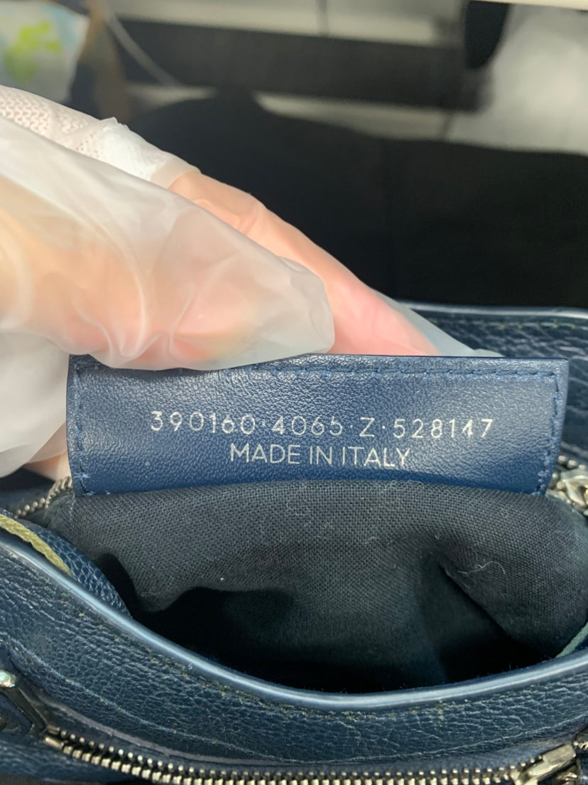 Balenciaga Mini Cuir de chèvre Motocross Classic Metallic Edge City Sac