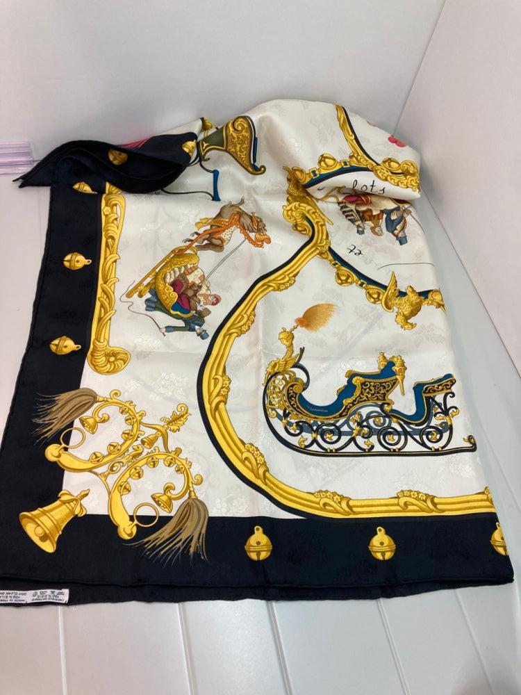 Hermès Plumes et Grelots Soie Foulard 90 Multi