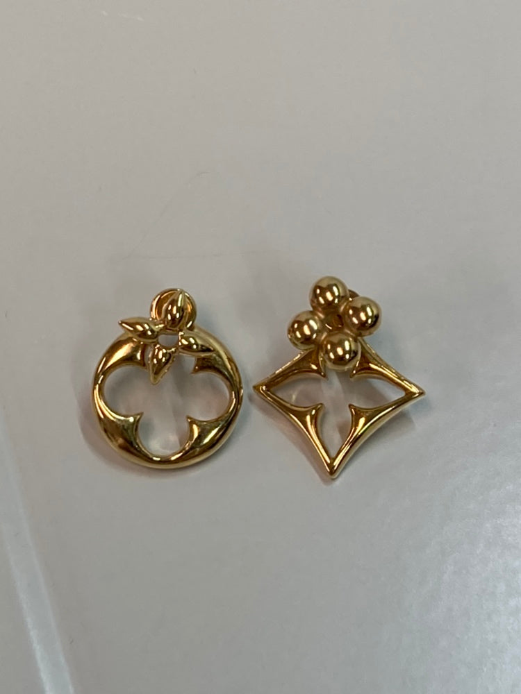 Louis Vuitton plaqué Flowergram fermoir poussette Earings