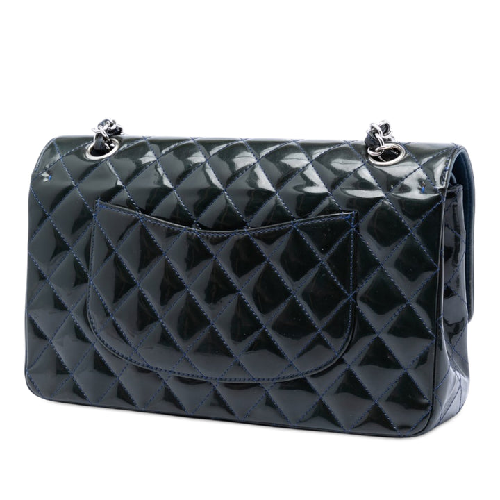 Chanel Medium Classic Cuir verni Double rabat