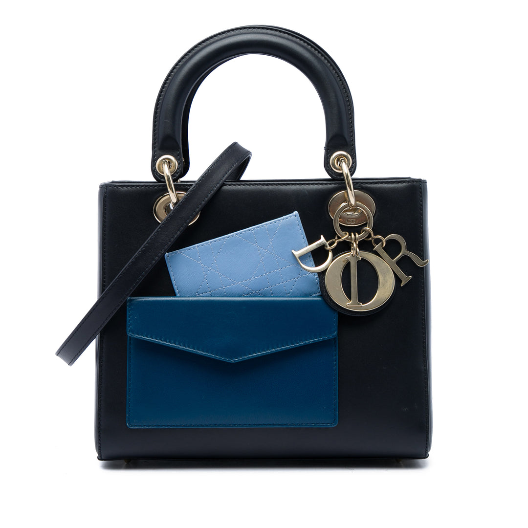 Dior Poches Lady Dior Moyen Cuir de veau Noir – vue principale – GABY PARIS