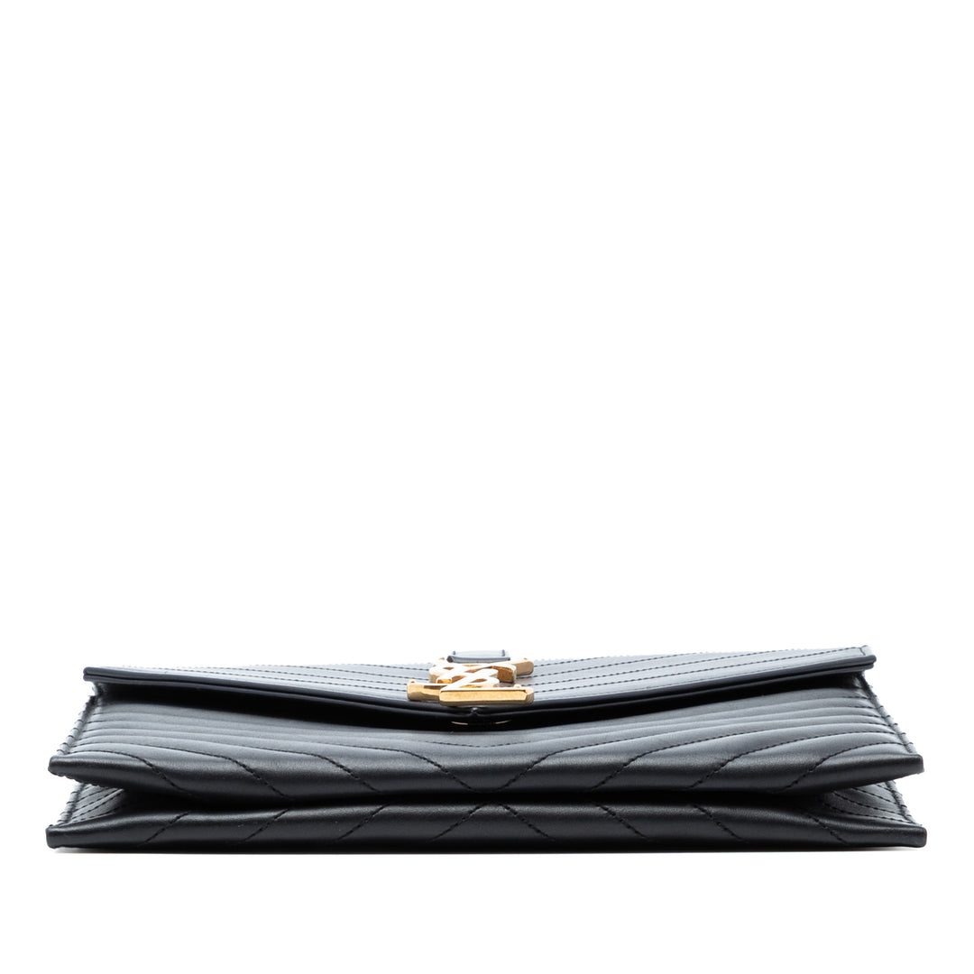 Saint Laurent Chevron Cuir de veau Classic Monogram Envelope Sac porté croisé