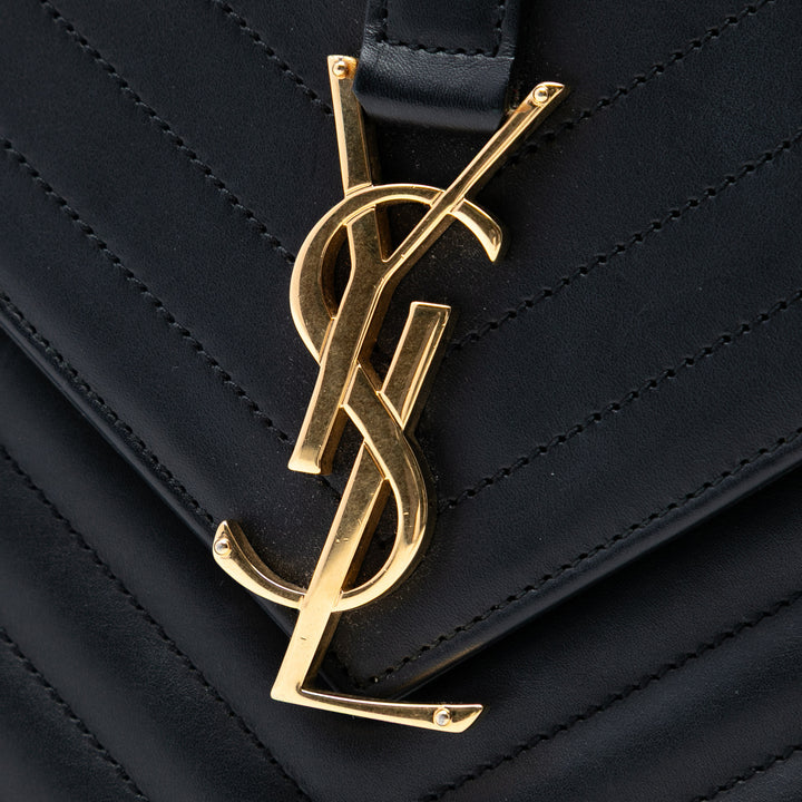 Saint Laurent Chevron Cuir de veau Classic Monogram Envelope Sac porté croisé