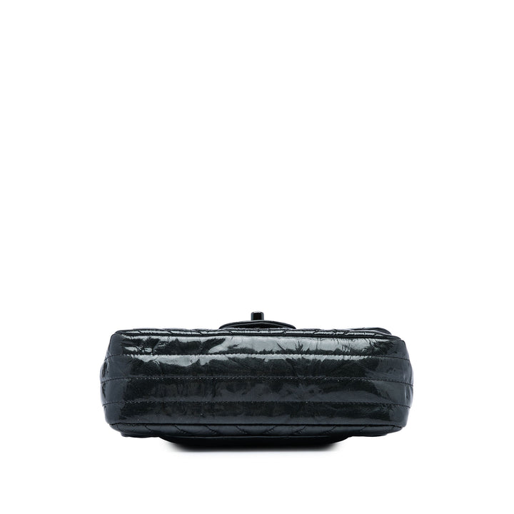 Chanel Sac bandoulière Classic Rectangulaire Chevron Froissé So Rabat simple Mini Noir – vue 3 – GABY PARIS