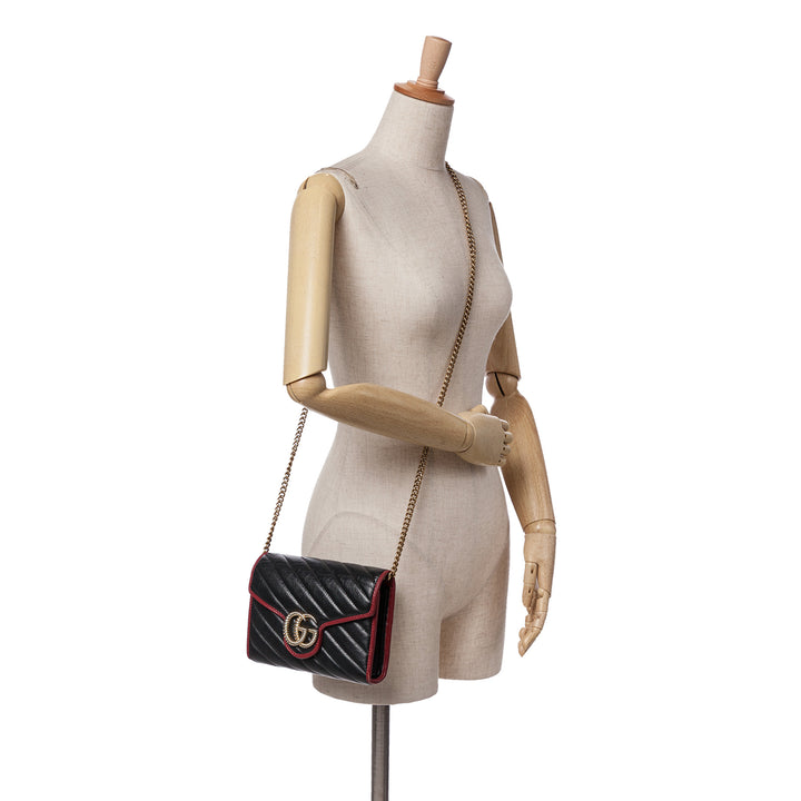 Gucci GG Marmont Matelasse Cuir Torchon Wallet on Chain