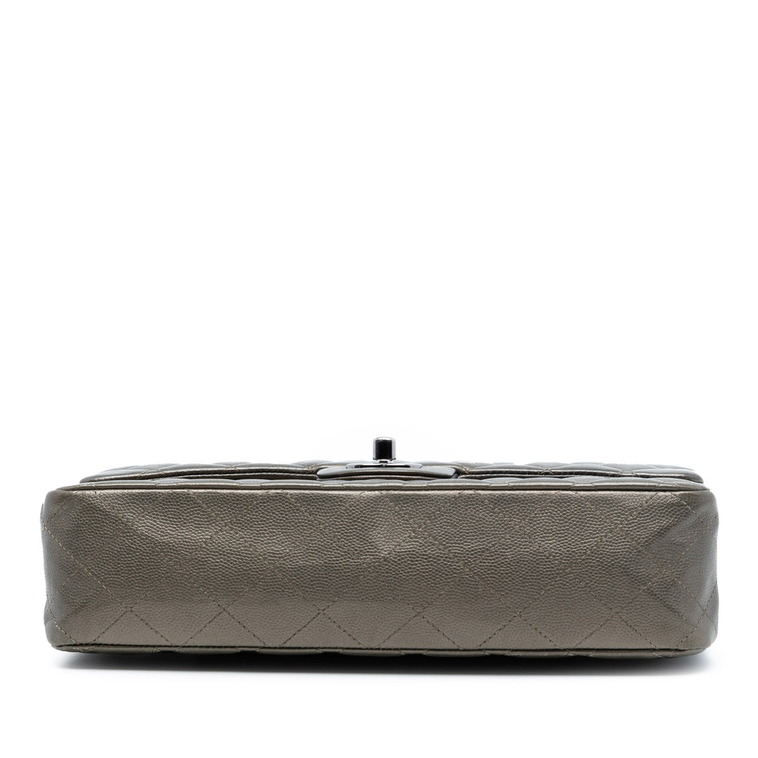 Chanel Medium Classic Metallic Caviar Double rabat