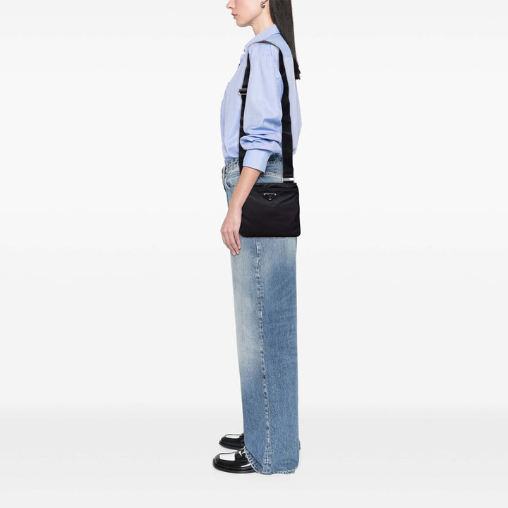Tessuto Zip Top Crossbody Black - Gaby Paris