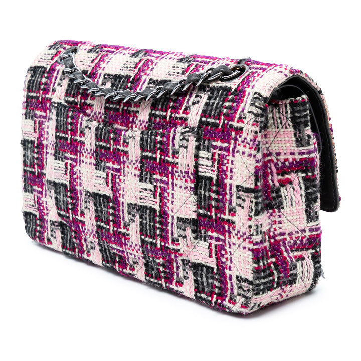 Chanel Medium Classic Tweed Double rabat Rose