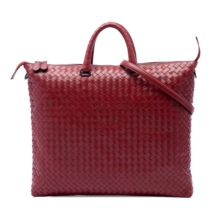 Bottega Veneta Intrecciato Cabas Maxi nappa Rouge – vue principale – GABY PARIS