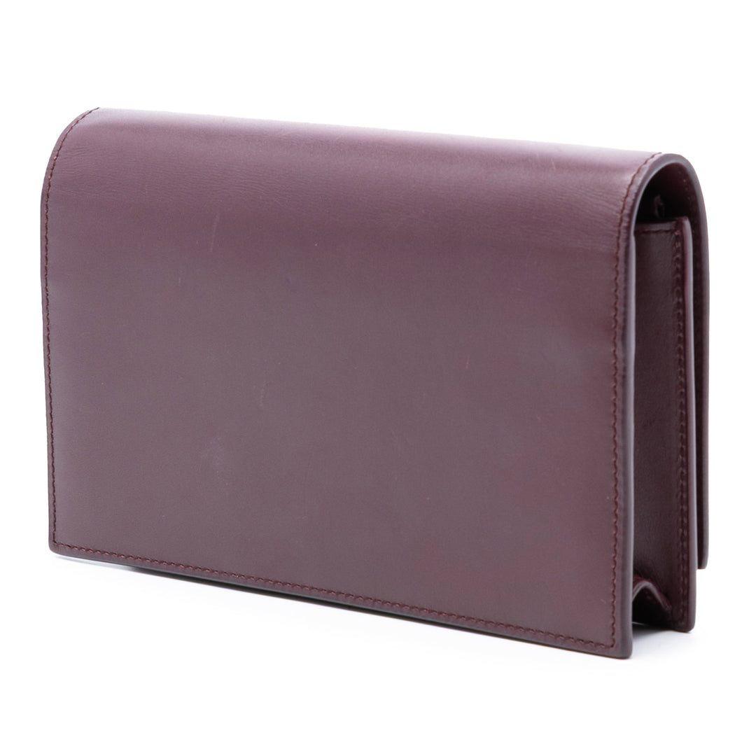 Saint Laurent Smooth Cuir de veau Monogram Kate Pompon Wallet on Chain – GABY PARIS Authentique