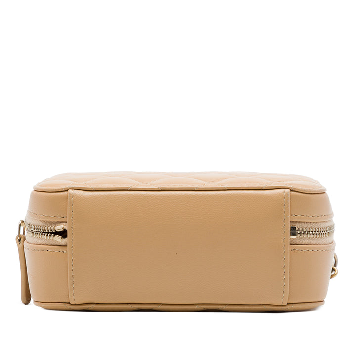 Chanel CC Matelassé Perle Crush Sac caméra Cuir d'agneau Marron – vue 3 – GABY PARIS