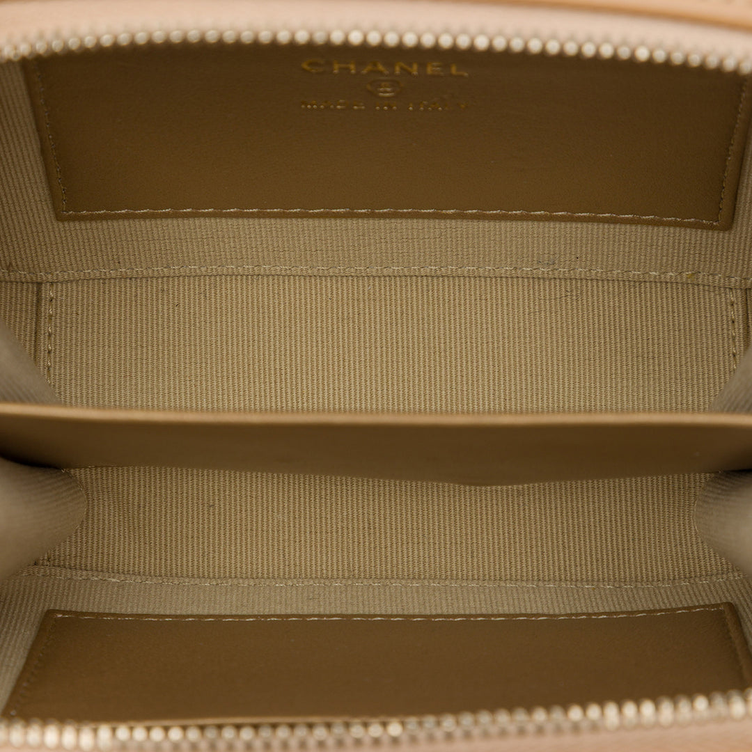 Chanel CC Matelassé Perle Crush Sac caméra Cuir d'agneau Marron – vue 4 – GABY PARIS