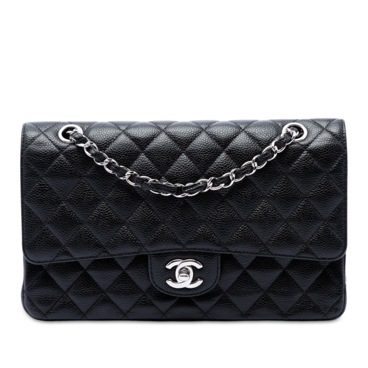 Classic Double rabat Moyen Cuir caviar Noir