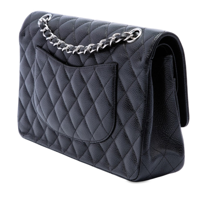 Classic Double rabat Moyen Cuir caviar Noir