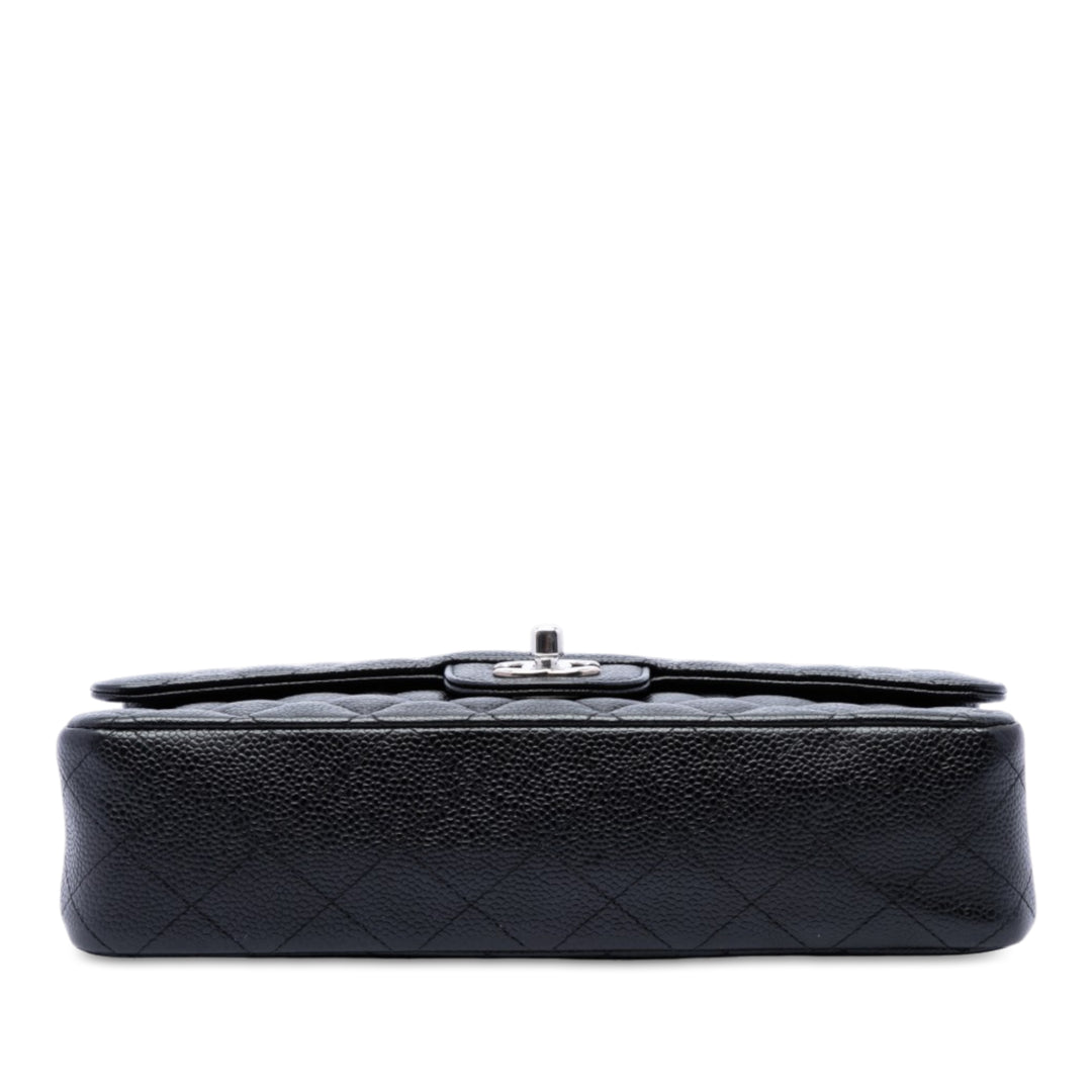 Classic Double rabat Moyen Cuir caviar Noir