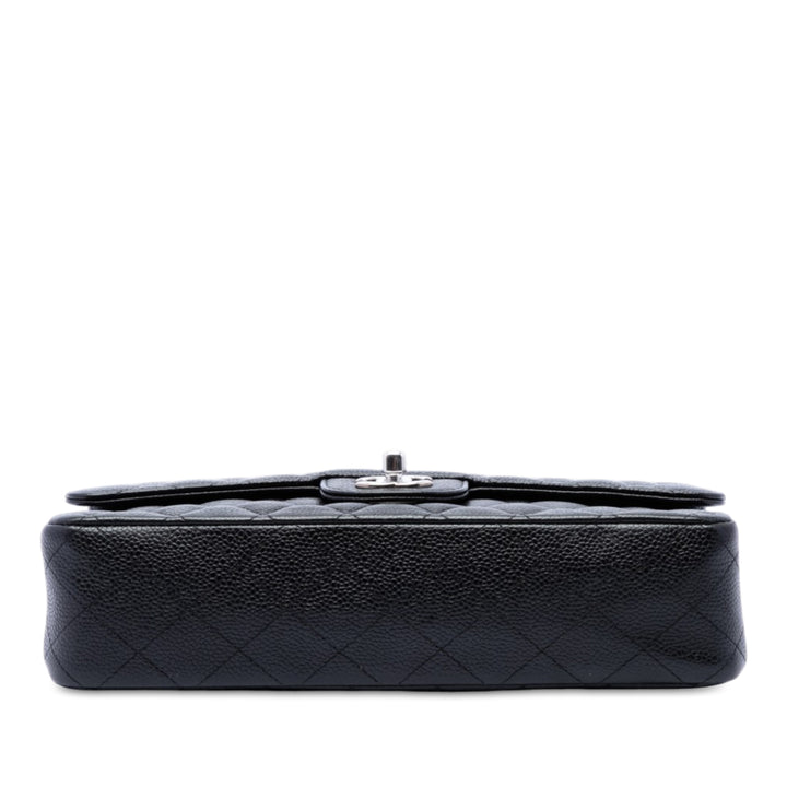 Classic Double rabat Moyen Cuir caviar Noir
