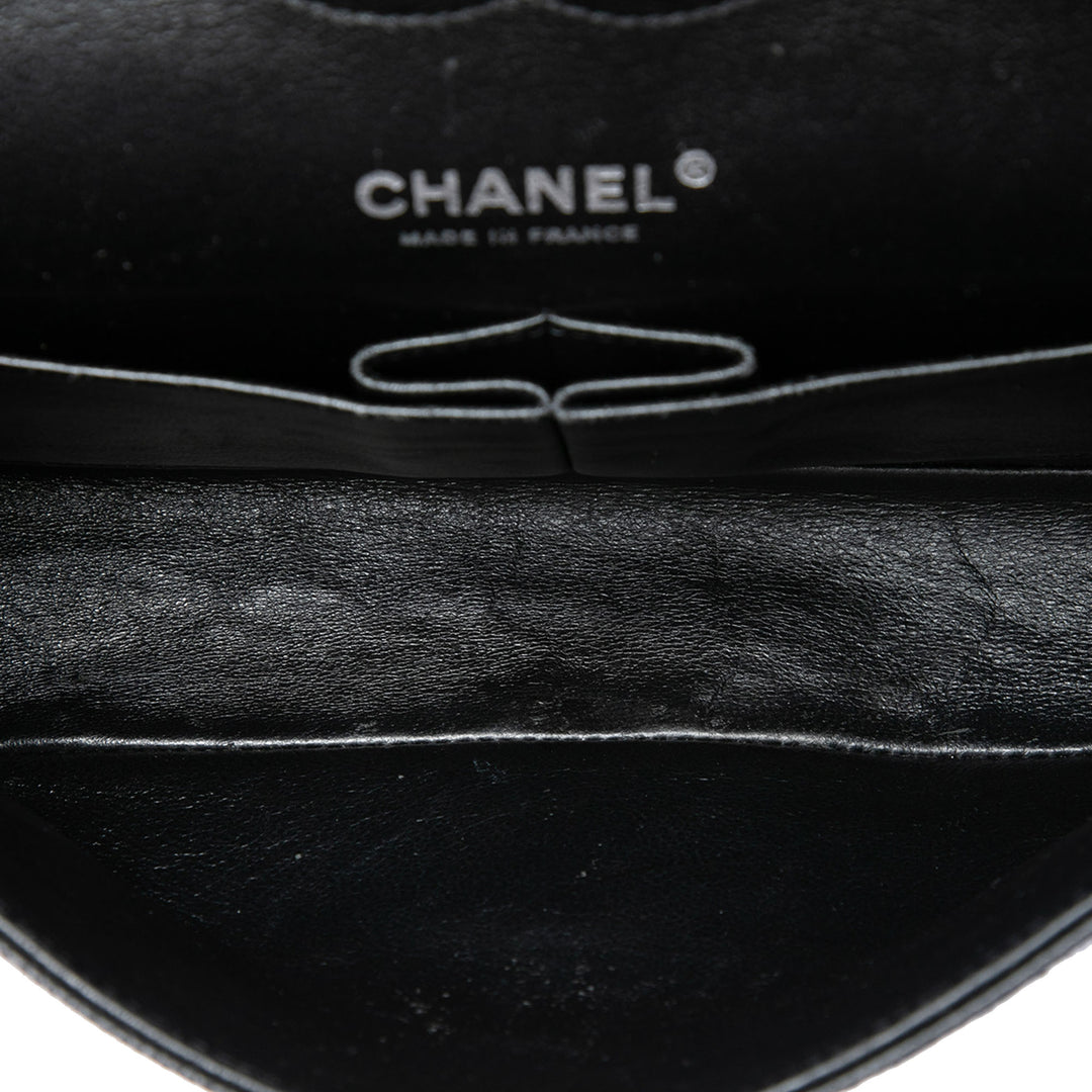 Classic Double rabat Moyen Cuir caviar Noir