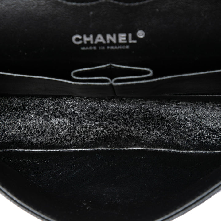 Classic Double rabat Moyen Cuir caviar Noir