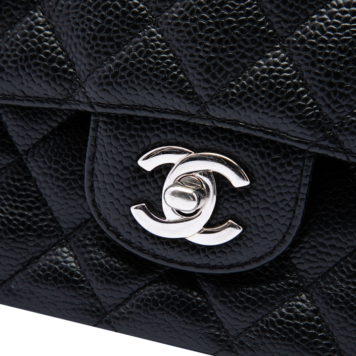 Classic Double rabat Moyen Cuir caviar Noir