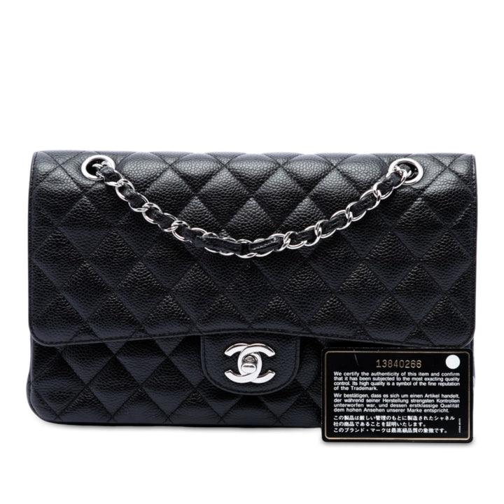 Classic Double rabat Moyen Cuir caviar Noir