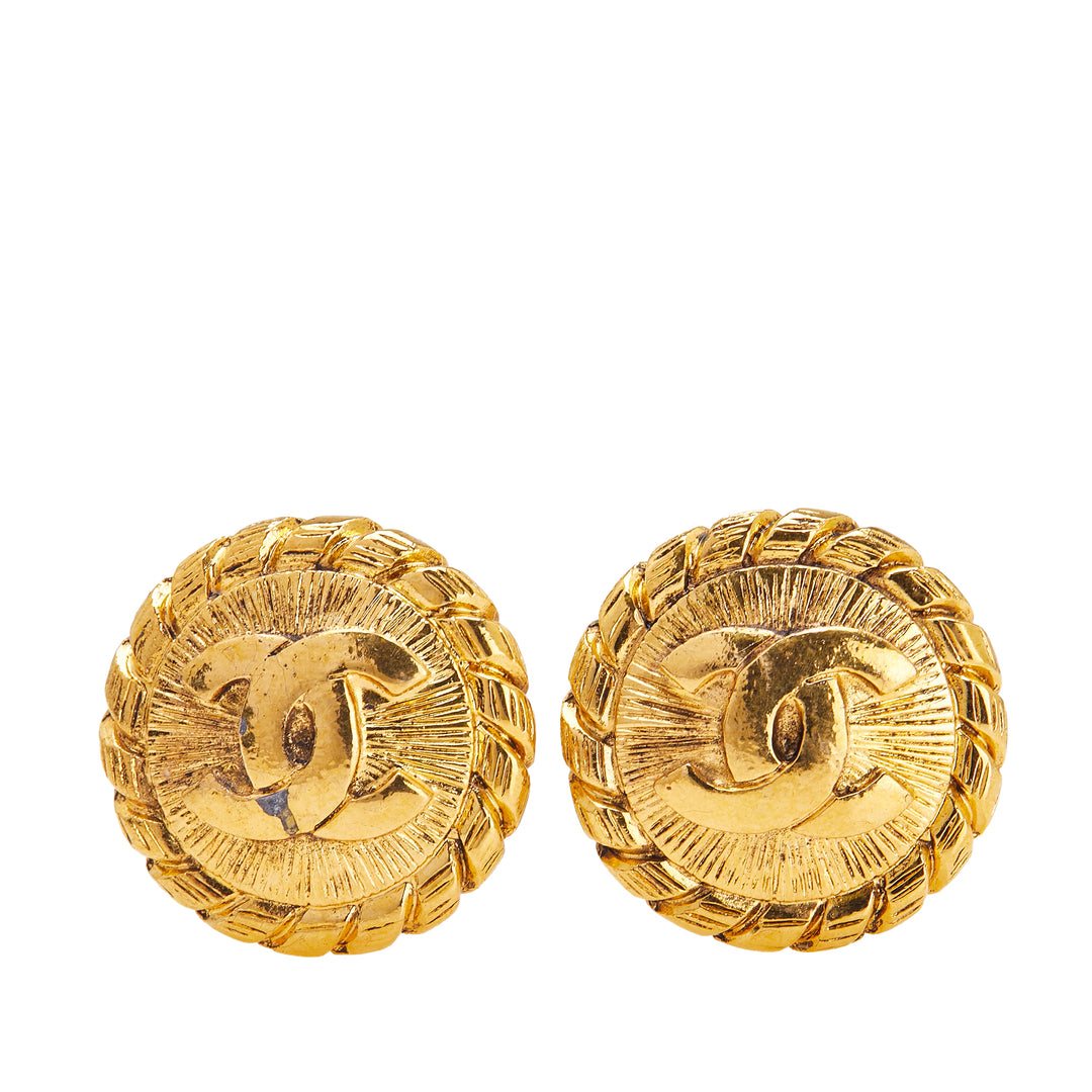 Chanel Doré Plated CC Windmill Clip On Boucle d’oreilles Doré – GABY PARIS Authentique