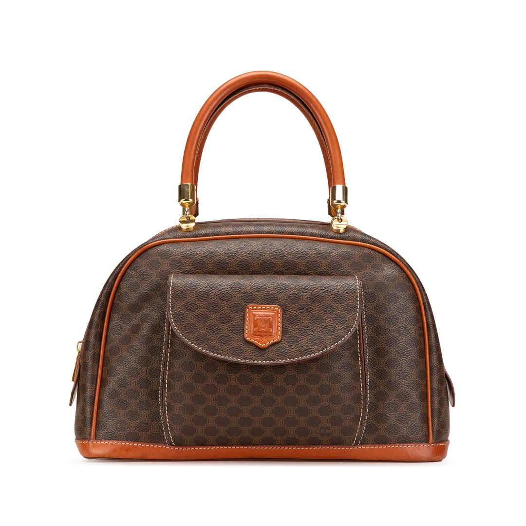 Macadam Coated Canvas Handbag Brown - Gaby Paris