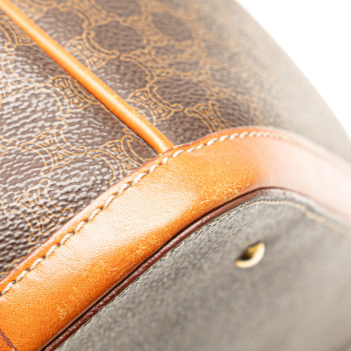 Macadam Coated Canvas Handbag Brown - Gaby Paris