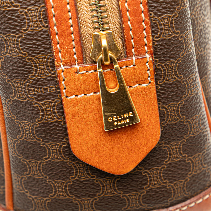 Macadam Coated Canvas Handbag Brown - Gaby Paris