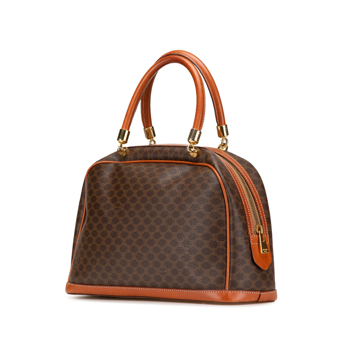 Macadam Coated Canvas Handbag Brown - Gaby Paris