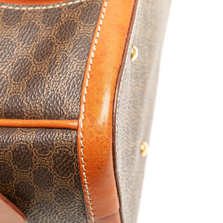 Macadam Coated Canvas Handbag Brown - Gaby Paris
