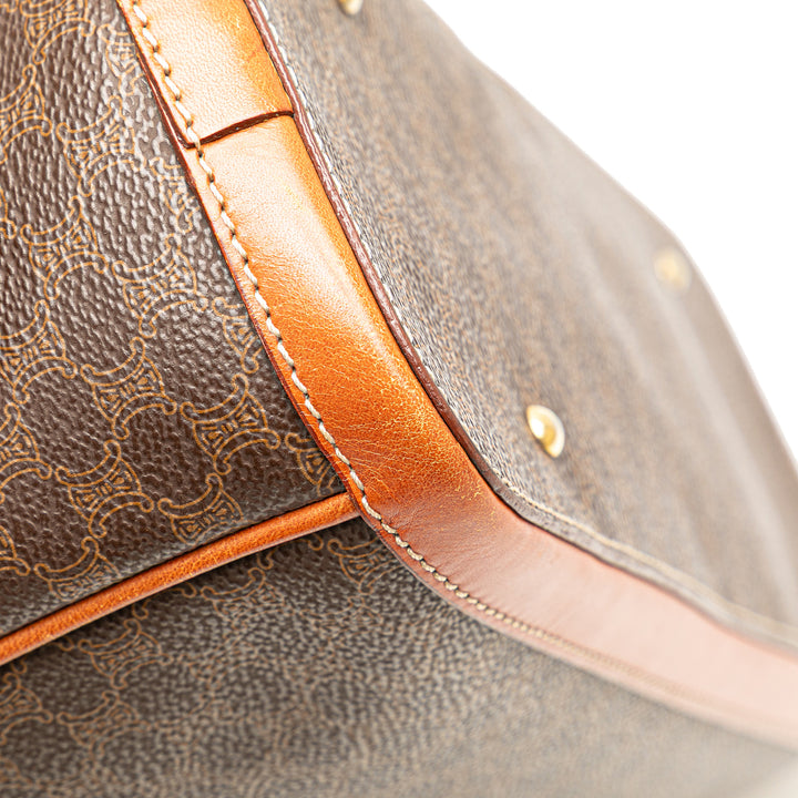 Macadam Coated Canvas Handbag Brown - Gaby Paris