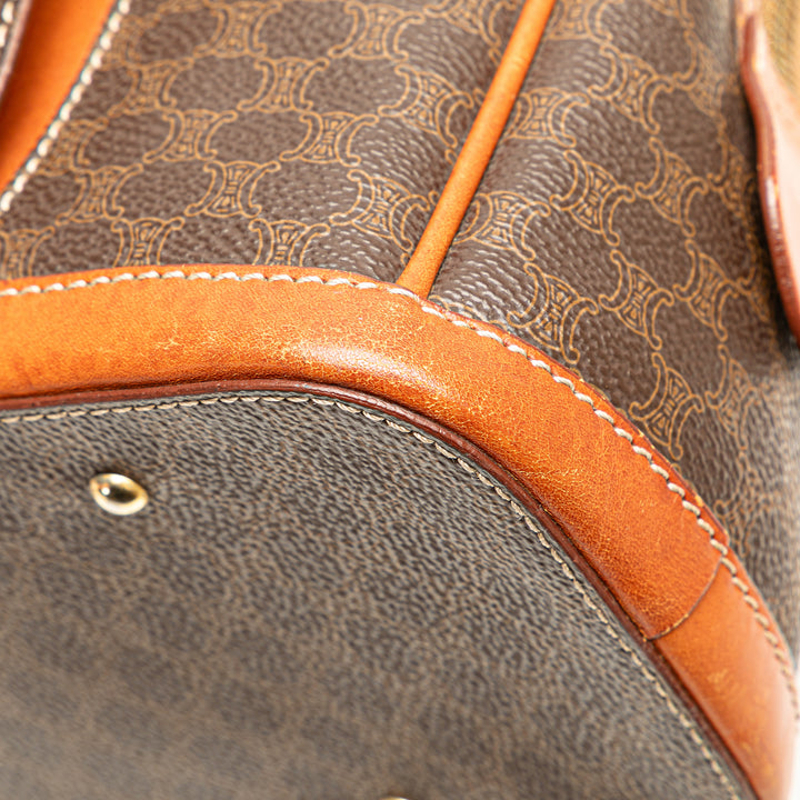 Macadam Coated Canvas Handbag Brown - Gaby Paris