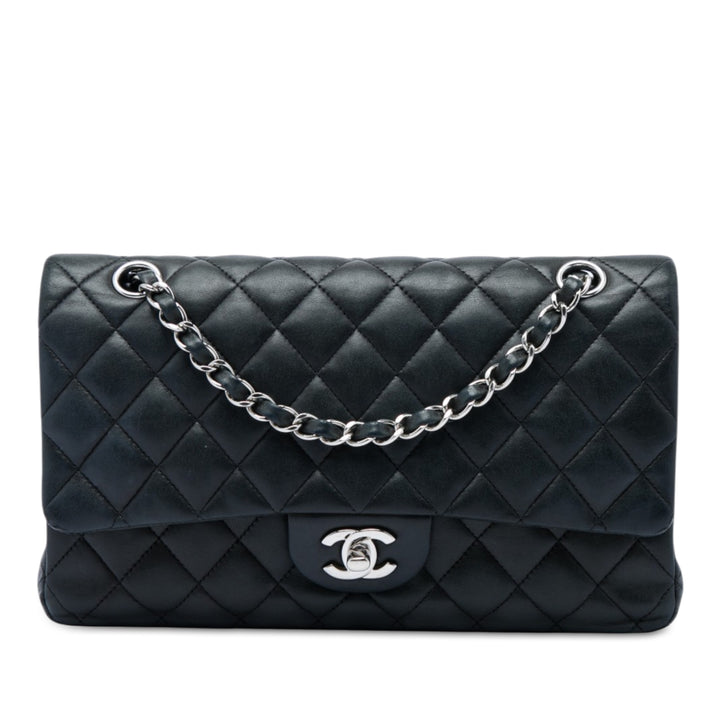 Classic Double rabat Moyen Cuir d'agneau Noir