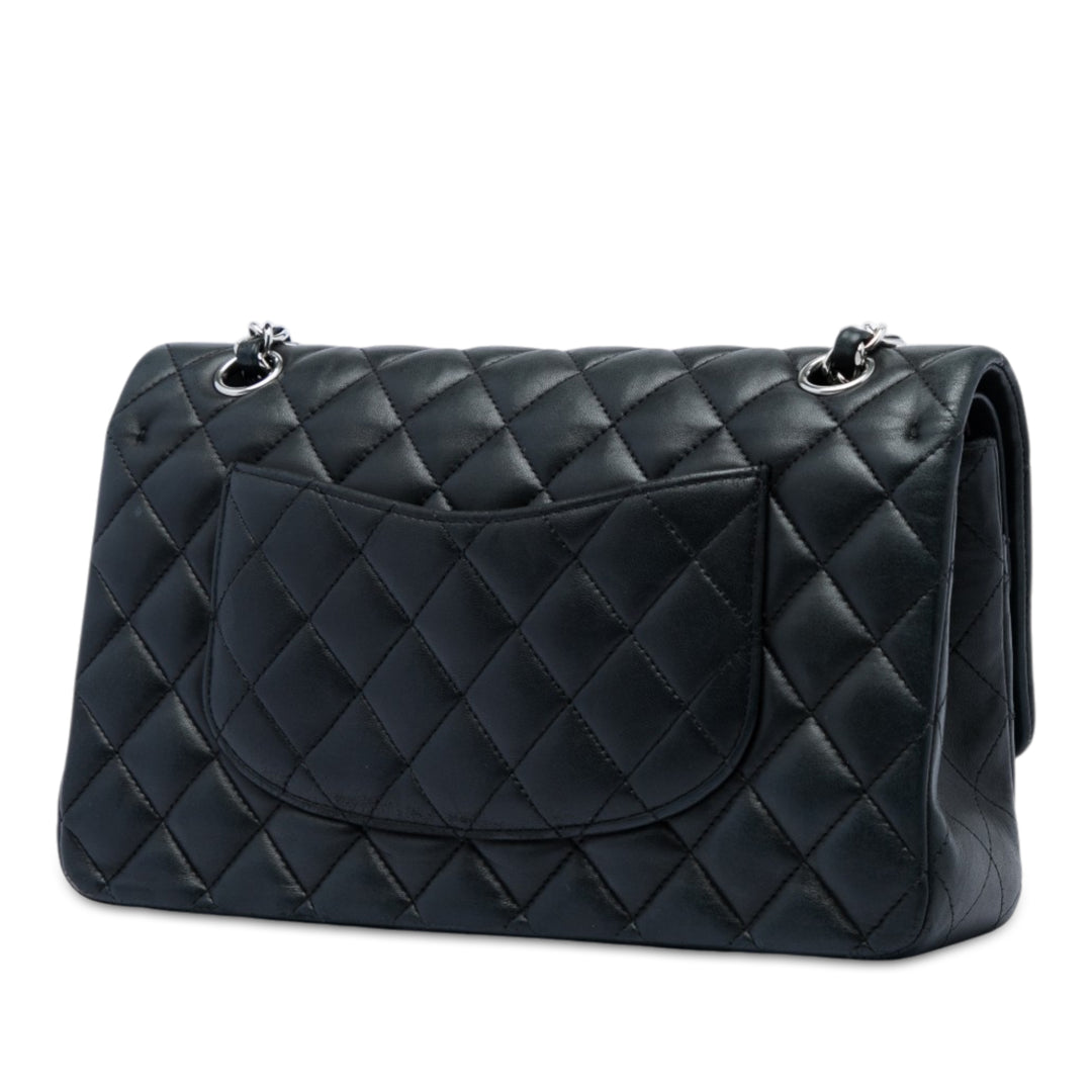 Classic Double rabat Moyen Cuir d'agneau Noir