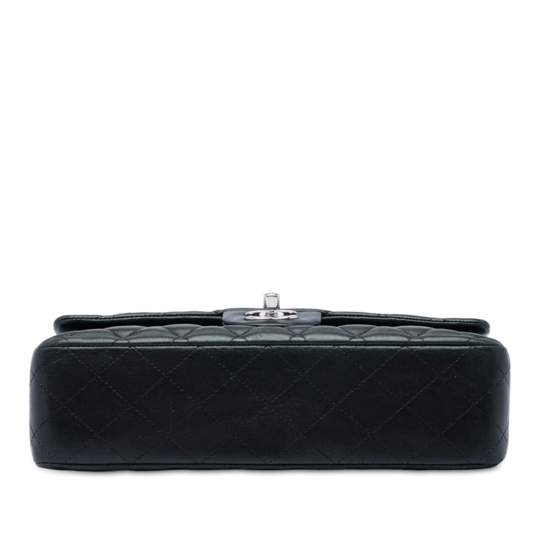 Classic Double rabat Moyen Cuir d'agneau Noir