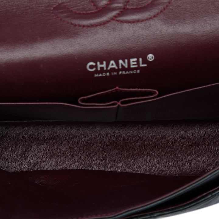 Classic Double rabat Moyen Cuir d'agneau Noir